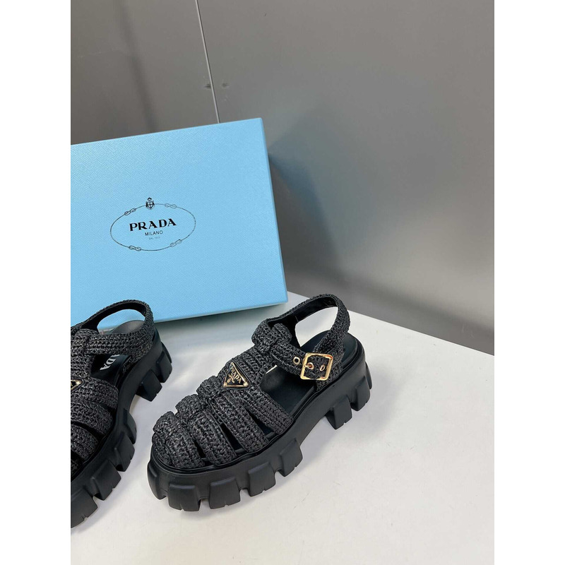 Pra*a knit boulder foam rubber 55mm sandal black