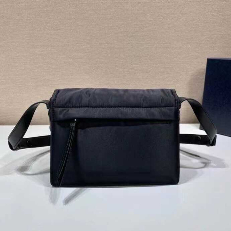 Pra*a re-nylon small padded shoulder bag black