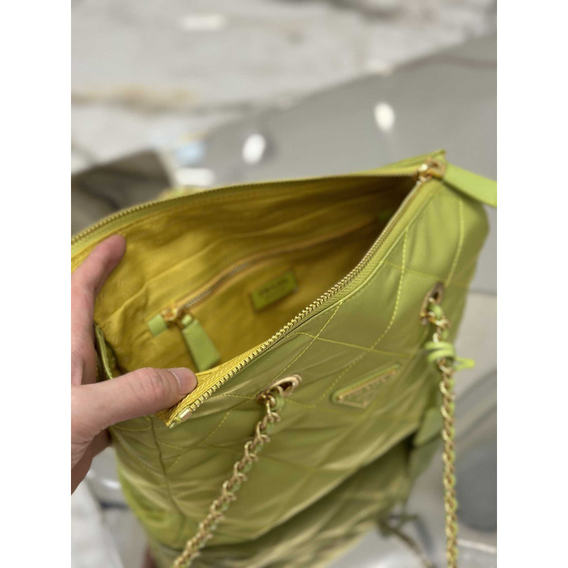 Pra*a re-nylon recycled nylon tote bag lime green