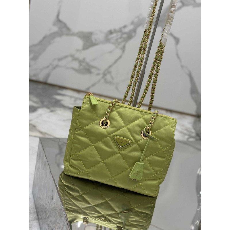 Pra*a re-nylon recycled nylon tote bag lime green