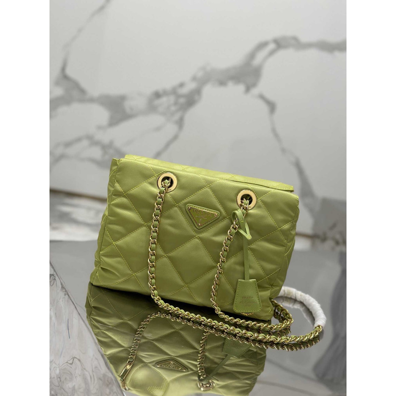 Pra*a re-nylon recycled nylon tote bag lime green