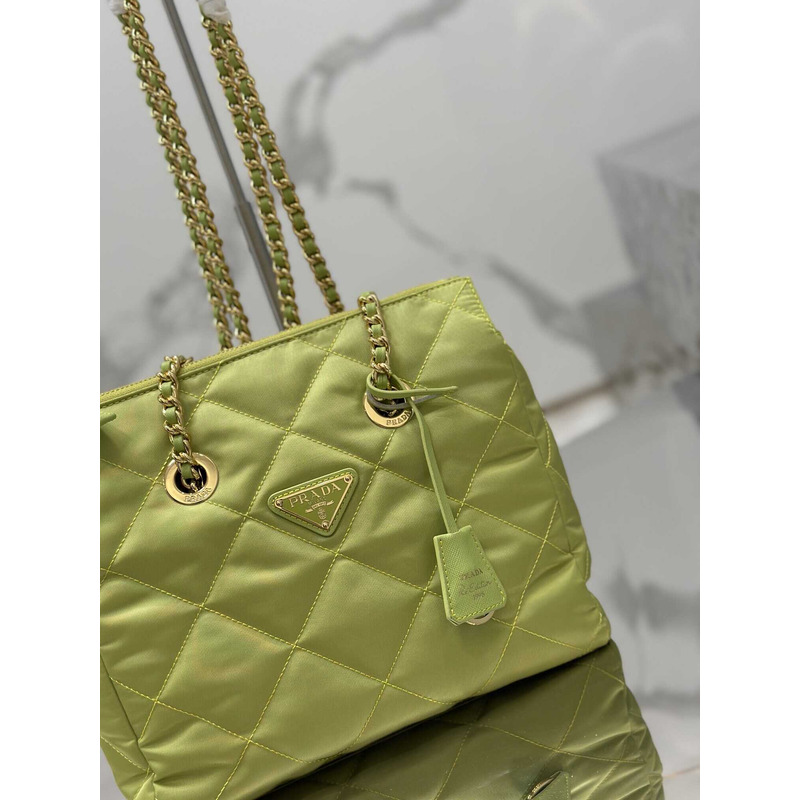 Pra*a re-nylon recycled nylon tote bag lime green