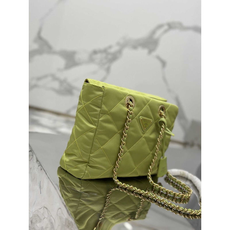 Pra*a re-nylon recycled nylon tote bag lime green