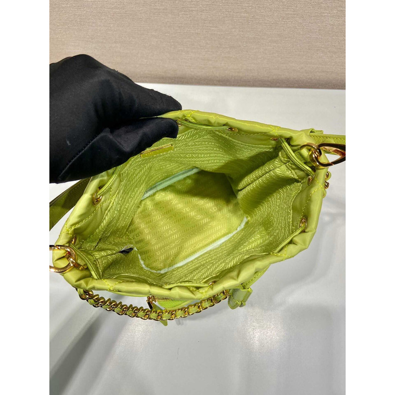 Pra*a re-nylon shoulder bag lime green