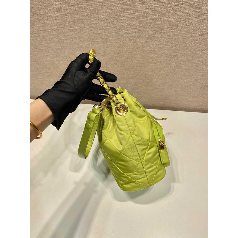 Pra*a re-nylon shoulder bag lime green