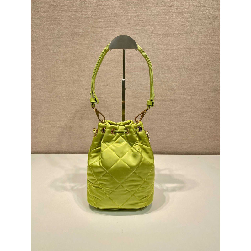 Pra*a re-nylon shoulder bag lime green