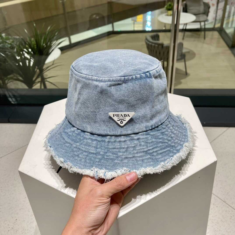 Pra*a denim bucket hat light blue