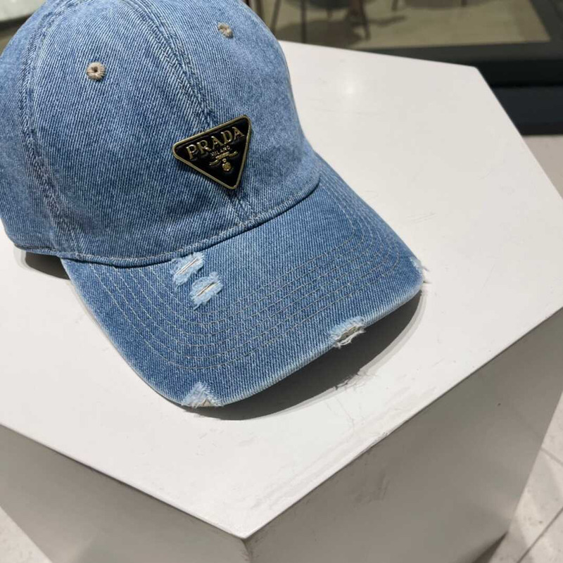 Pra*a denim baseball cap blue