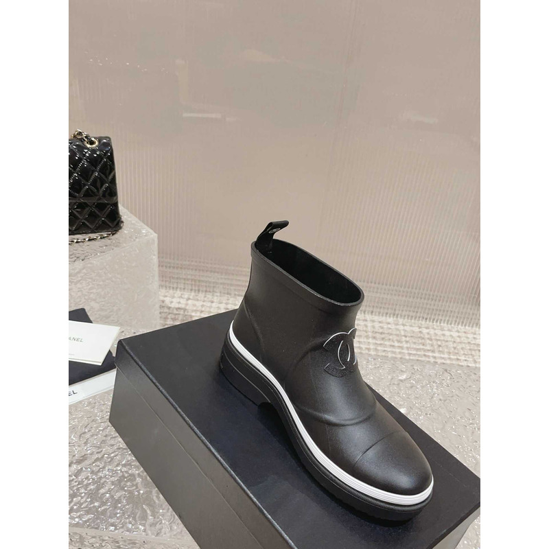 Ch*el short black rain boots