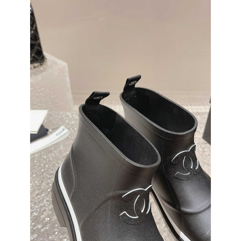 Ch*el short black rain boots