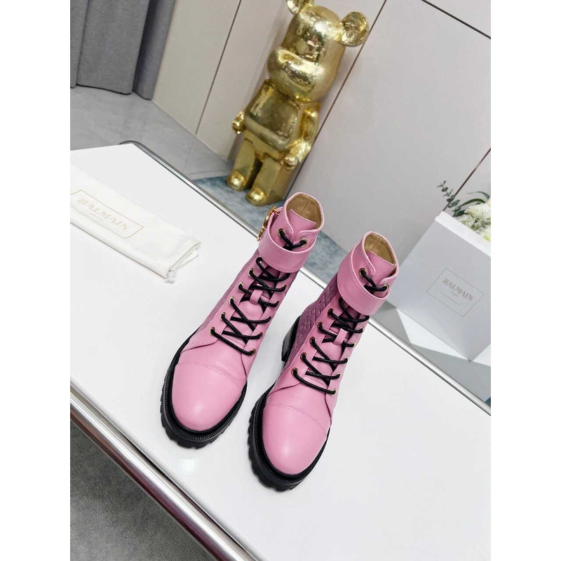 Balmain Ranger Romy Jacquard Booties Pink