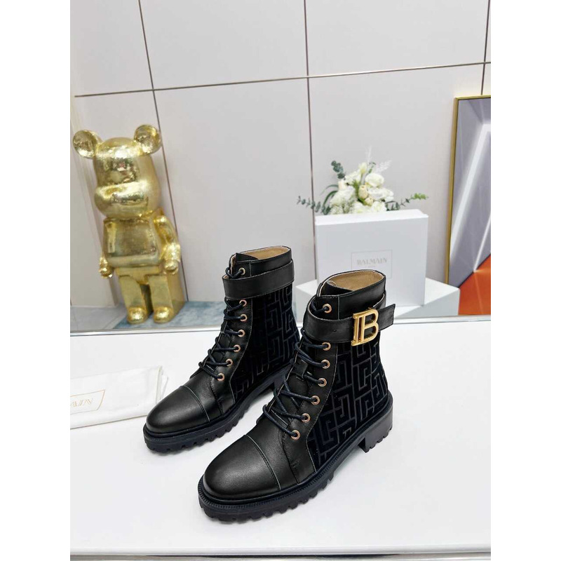 Balmain Ranger Romy Jacquard Booties Black