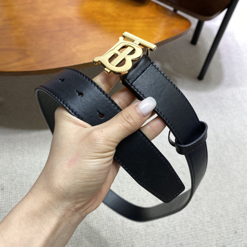 B**rrytb gold logo smooth leather reversible belt