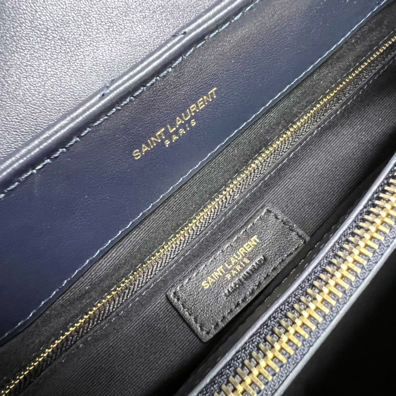 Saint Laurent Loulou Medium Leather Shoulder Bag Navy