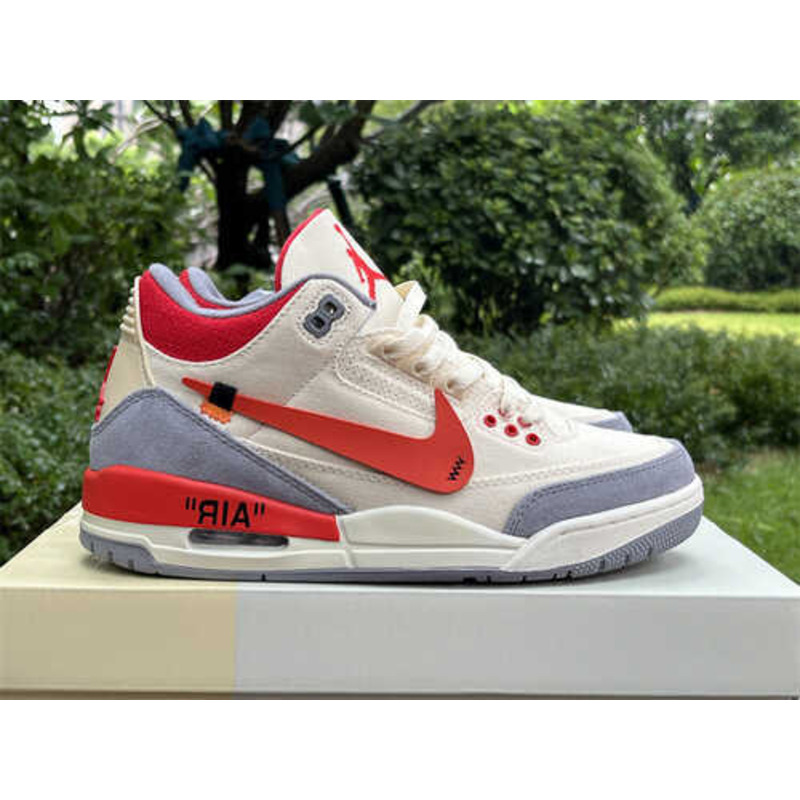 Jordan 3 x Off White Sneakers White/Red