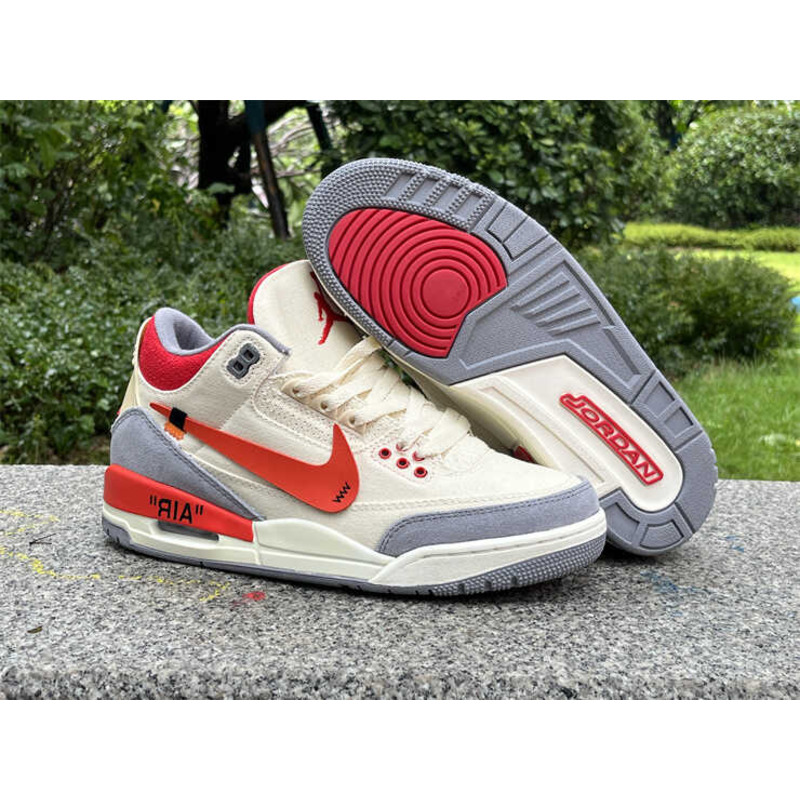 Jordan 3 x Off White Sneakers White/Red