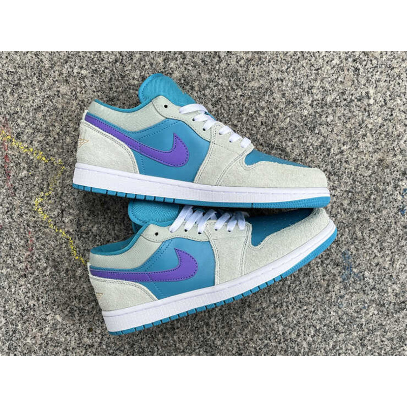 Air Jordan 1 Low Sneakers Blue And Grey