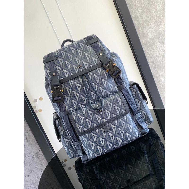 D*or hit the road backpack D*or blue cd diamond canvas and smooth calfskin