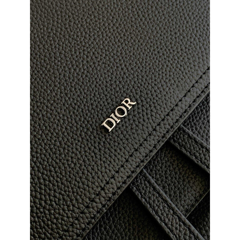 D*or saddle rucksack black grained-leather (calf)