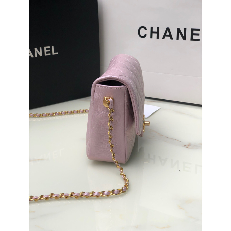 Ch*el classic flap mini square shoulder bag pink