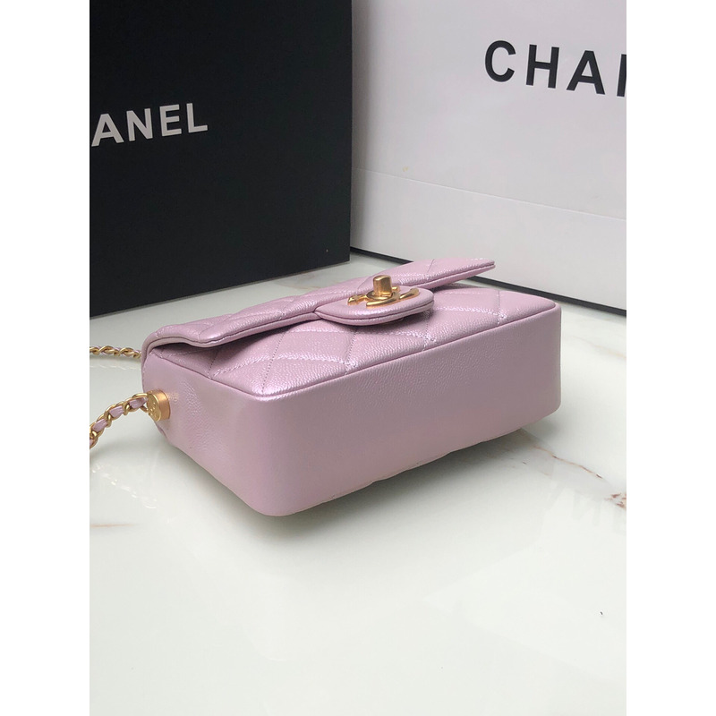 Ch*el classic flap mini square shoulder bag pink