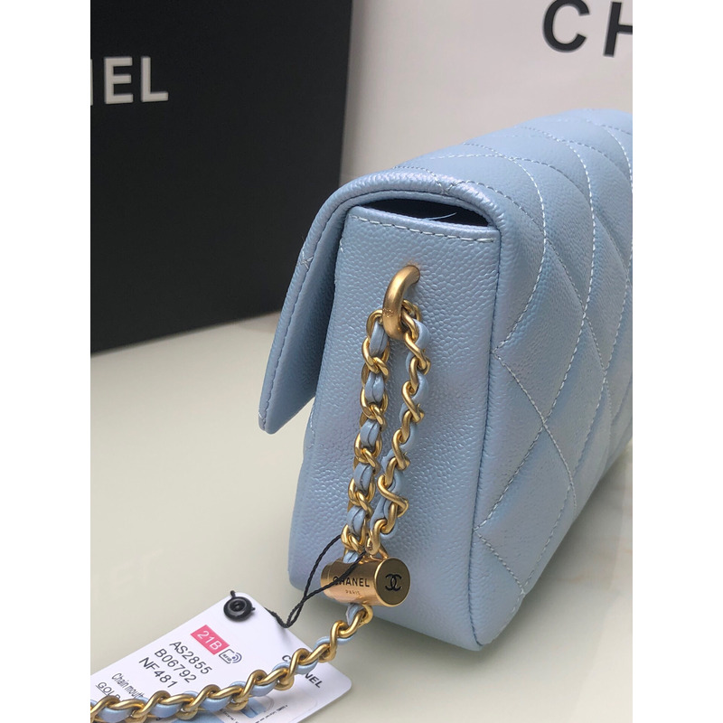 Ch*el classic flap mini square shoulder bag blue