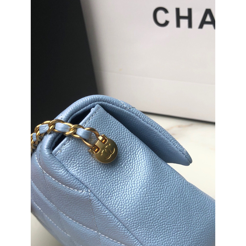 Ch*el classic flap mini square shoulder bag blue