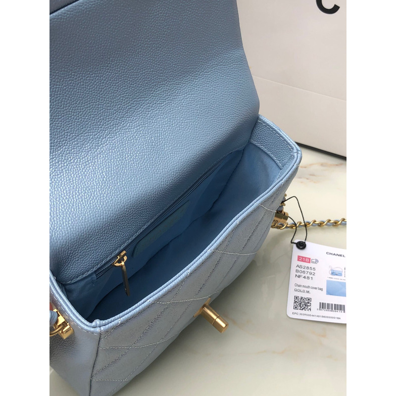 Ch*el classic flap mini square shoulder bag blue