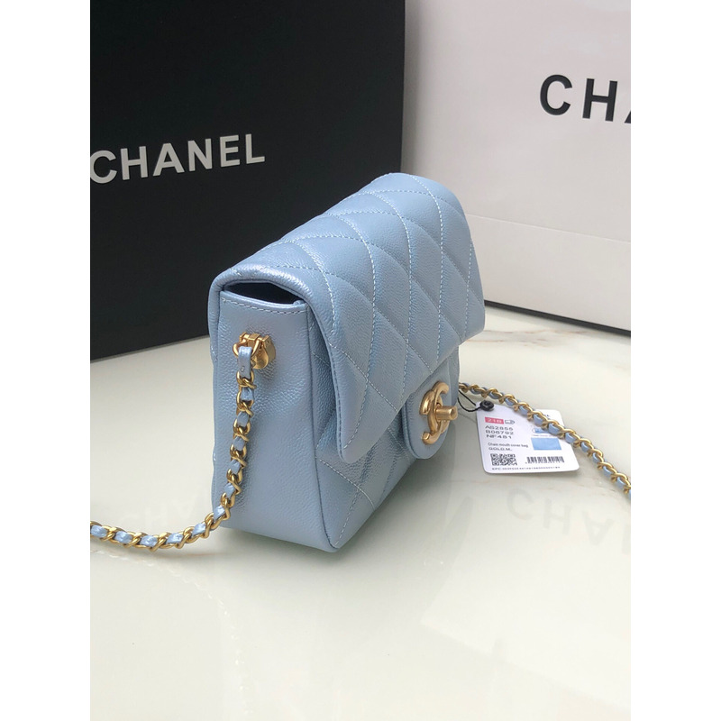 Ch*el classic flap mini square shoulder bag blue