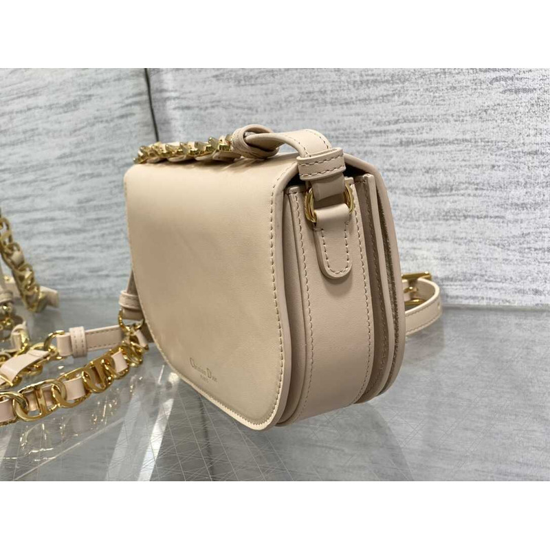 D*or cd signature bag with strap cd-embossed box calfskin cream