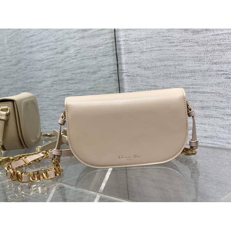 D*or cd signature bag with strap cd-embossed box calfskin cream