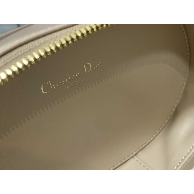 D*or cd signature oval camera bag latte calfskin beige