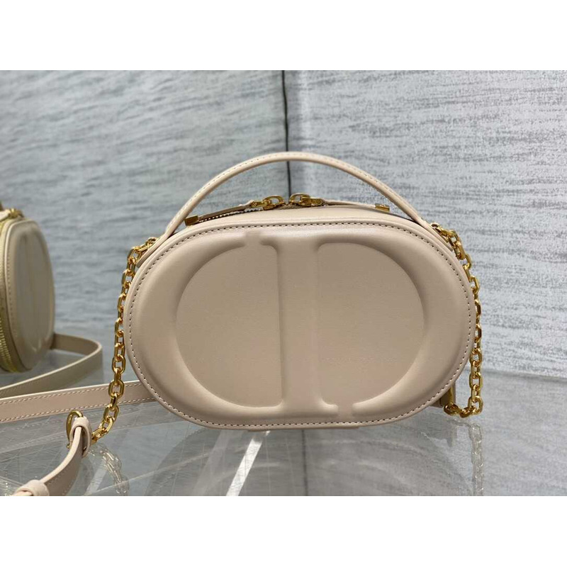 D*or cd signature oval camera bag latte calfskin beige