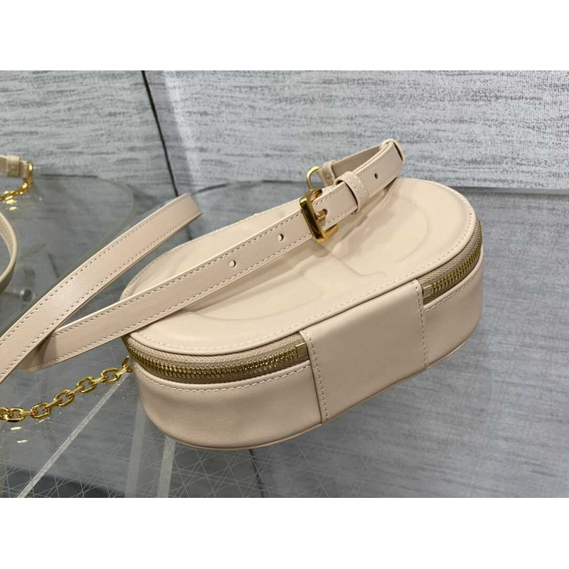 D*or cd signature oval camera bag latte calfskin beige