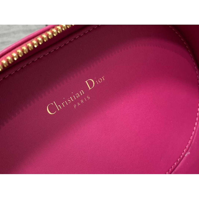 D*or cd signature oval camera bag latte calfskin hot pink