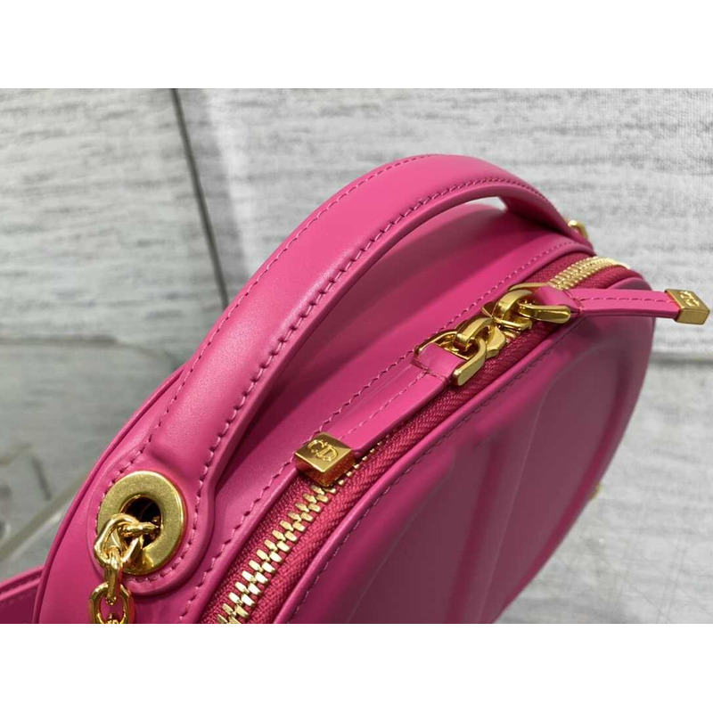 D*or cd signature oval camera bag latte calfskin hot pink