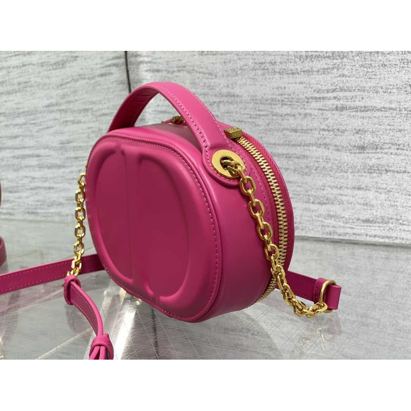 D*or cd signature oval camera bag latte calfskin hot pink