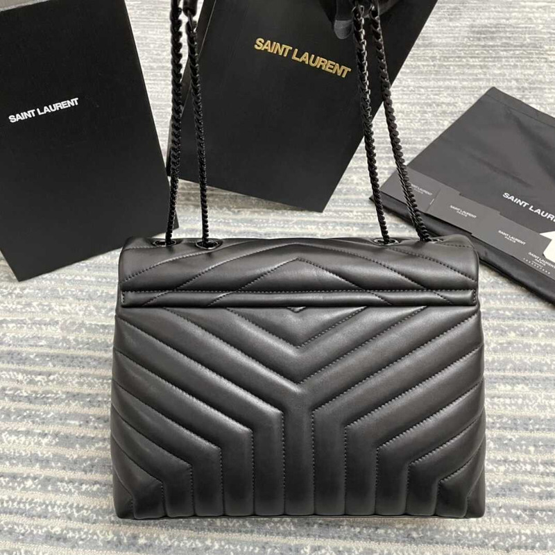 Saint Laurent Loulou Medium Bag In Quilted Leather Black