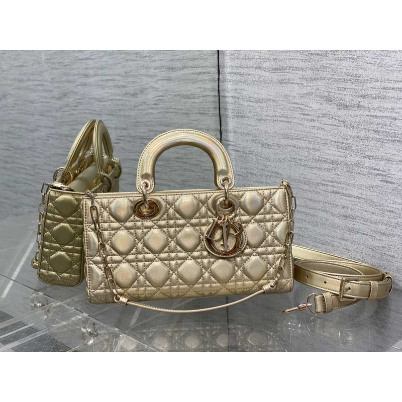 D*or medium lady d-joy bag lambskin champagne