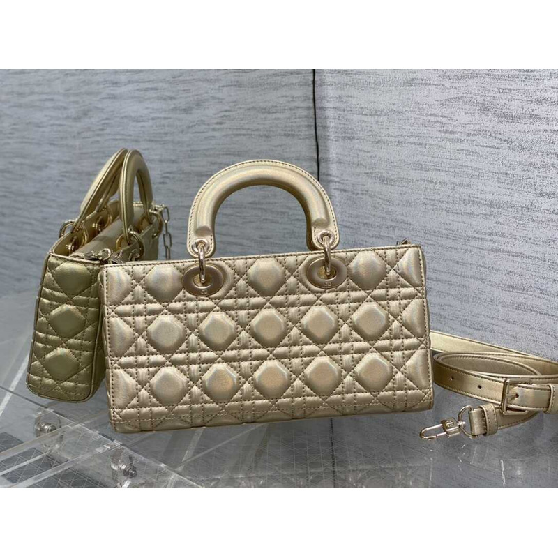 D*or medium lady d-joy bag lambskin champagne