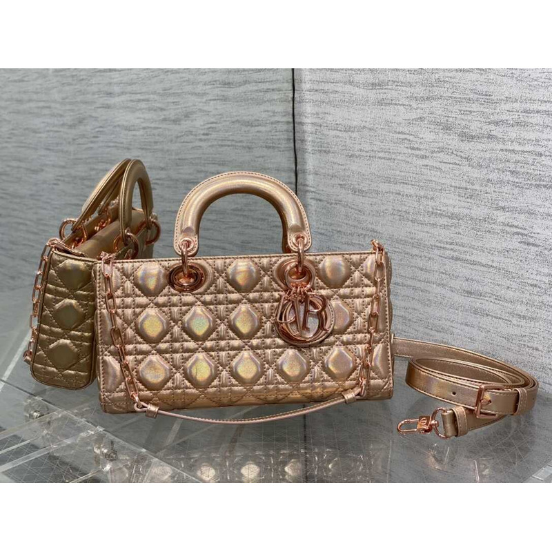 D*or medium lady d-joy bag lambskin rose gold