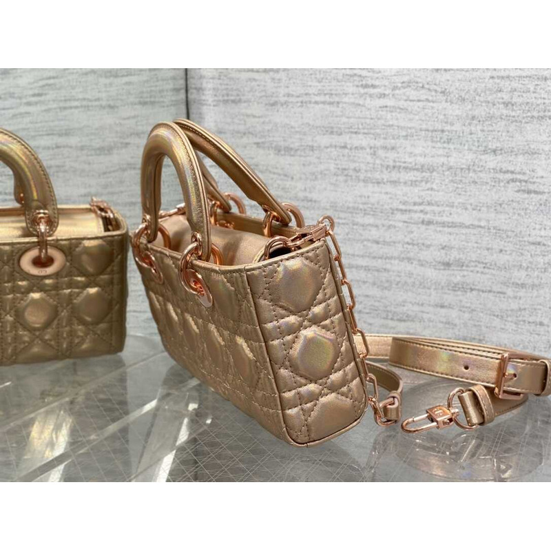 D*or small lady d-joy bag lambskin rose gold