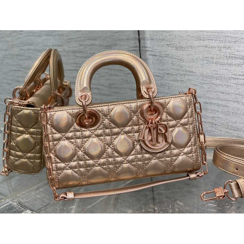 D*or small lady d-joy bag lambskin rose gold