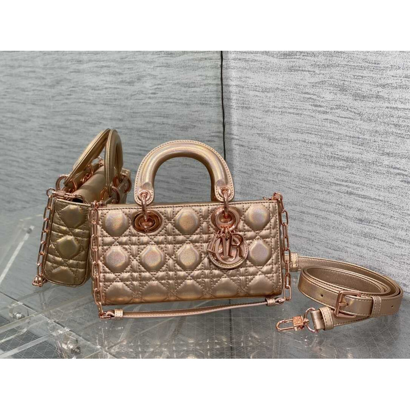 D*or small lady d-joy bag lambskin rose gold