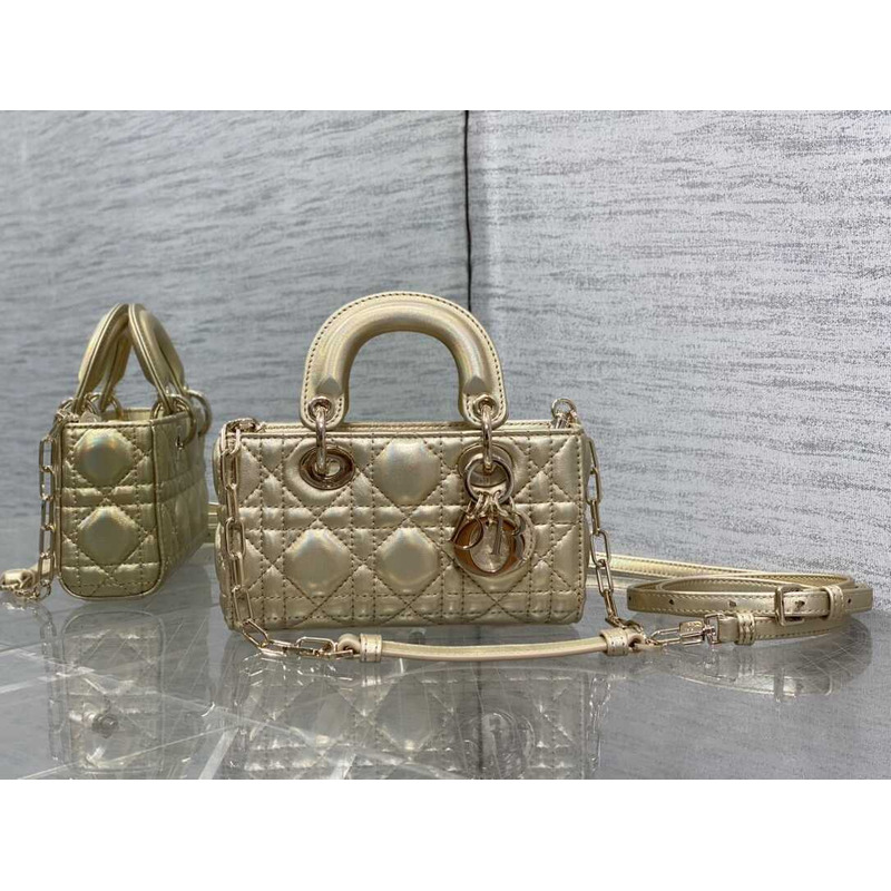 D*or micro lady d-joy bag lambskin champagne