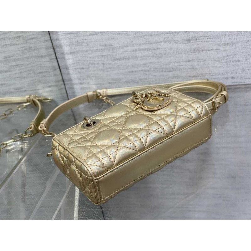 D*or micro lady d-joy bag lambskin champagne