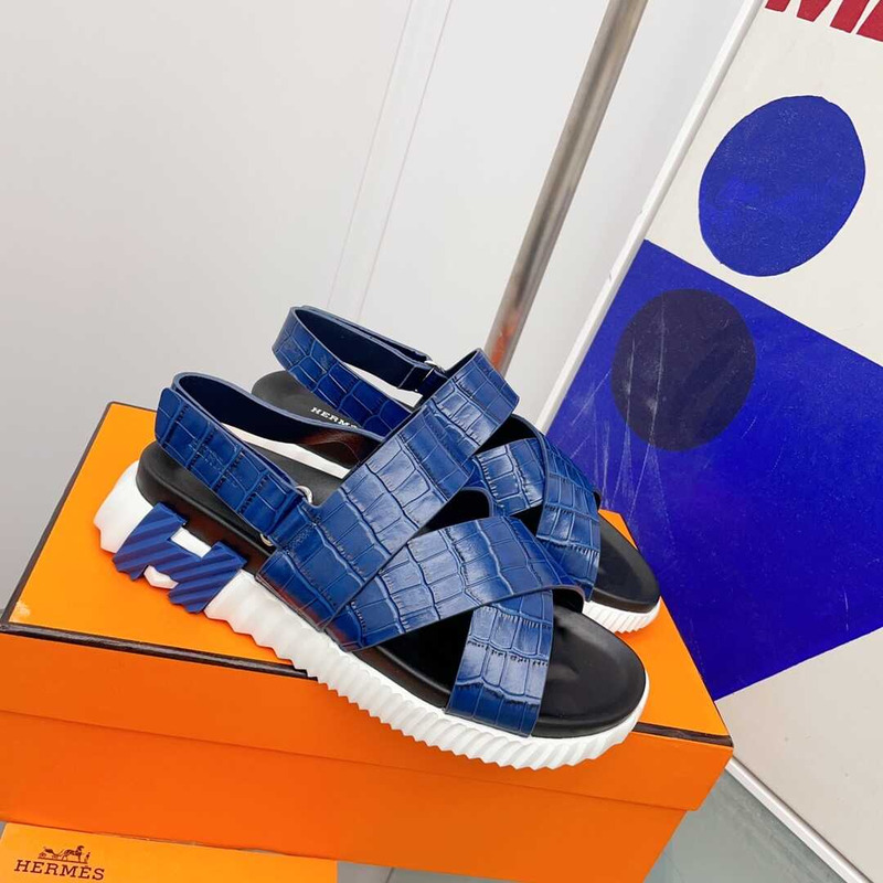 H**mes electric sandal navy blue