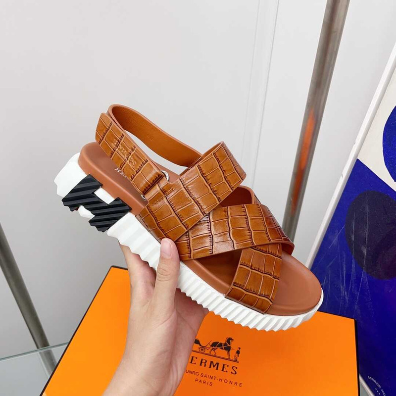 H**mes electric sandal brown