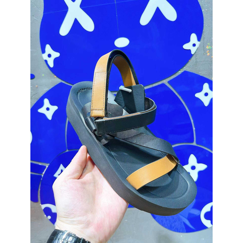 H**mes leather sandals black