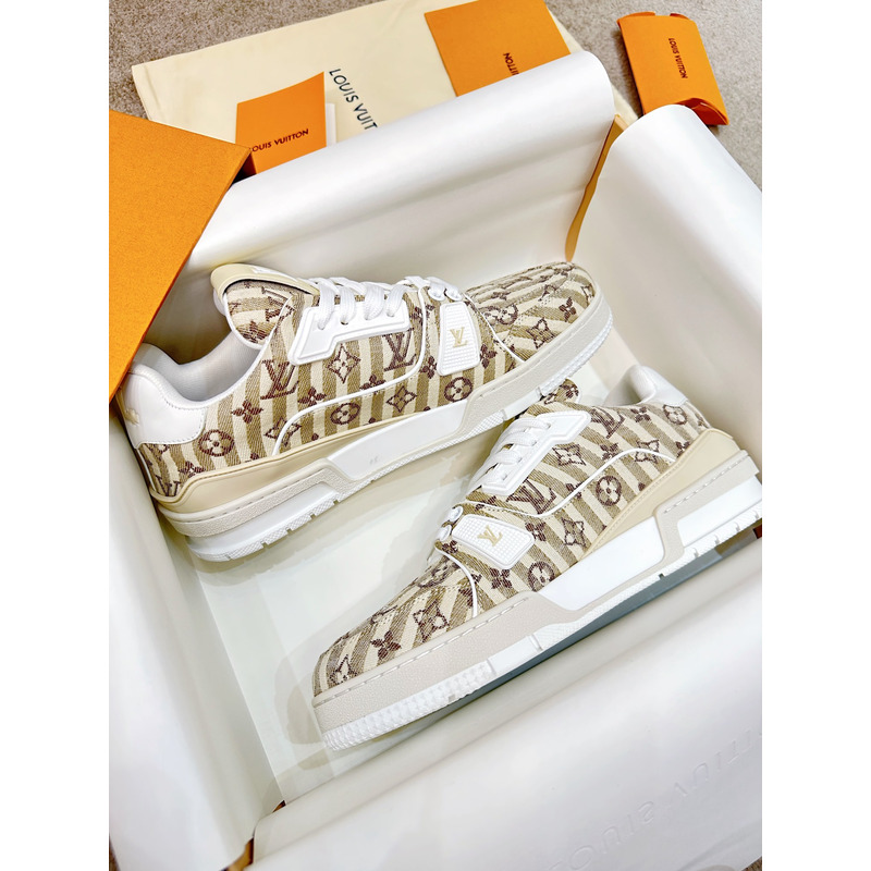 l**is V*t*n trainer stripe monogram white/beige